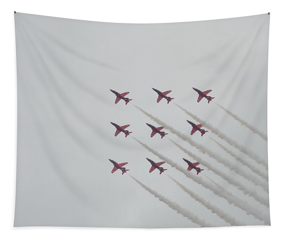21st Century Tapestry featuring the photograph Red Arrows Diamond 9 by Gordon James