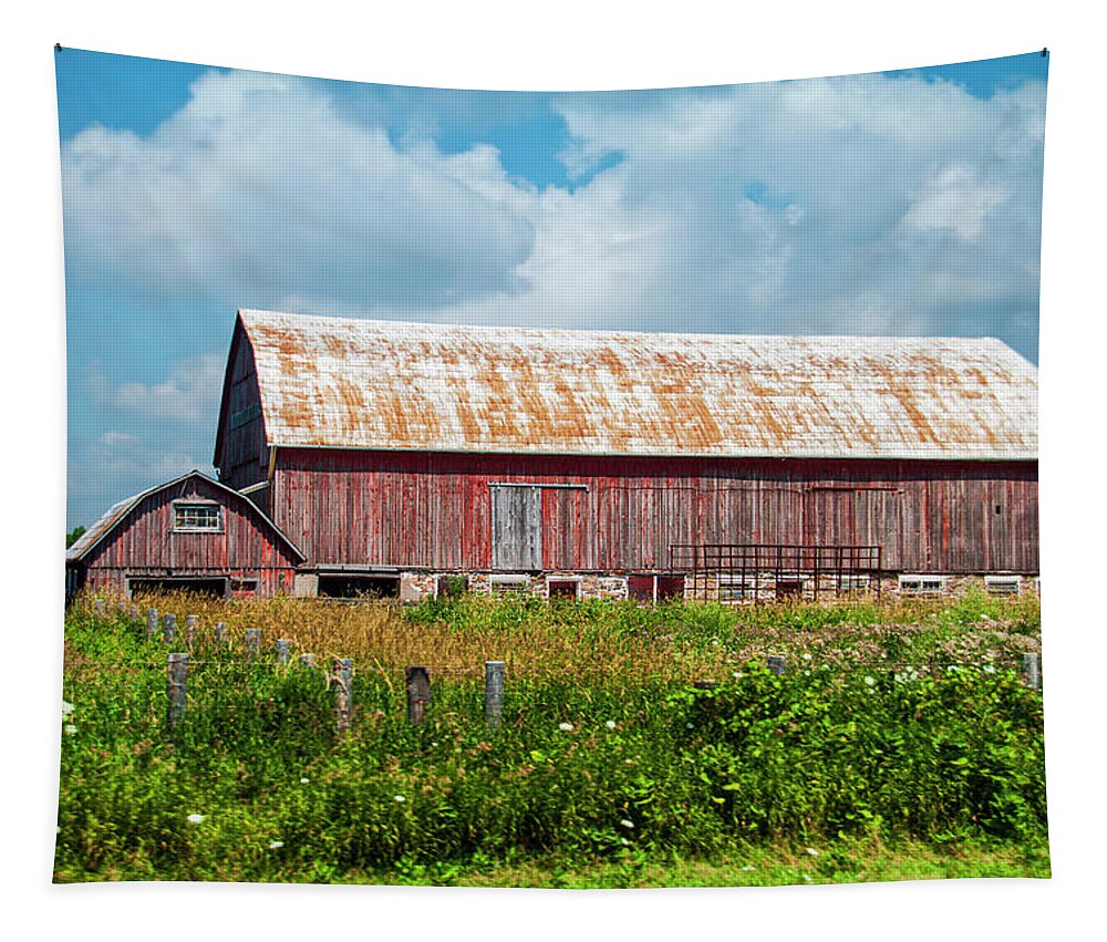 Red Barn Tapestry featuring the photograph Red Barn No.1 by Tammy Wetzel