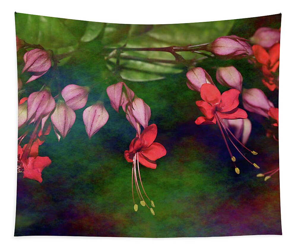 Red Bleeding Heart Tapestry featuring the photograph Pink Bleeding Heart by Mingming Jiang