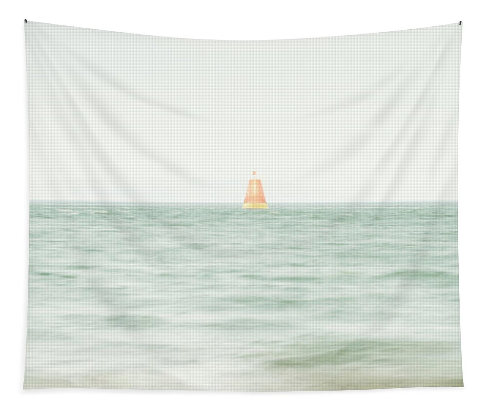 England Tapestry featuring the photograph Red Bouy at Penmon Point by Spikey Mouse Photography