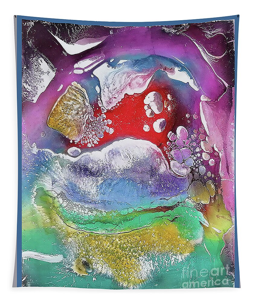 Encaustic Original Tapestry featuring the photograph Red Cavern by Barry Weiss
