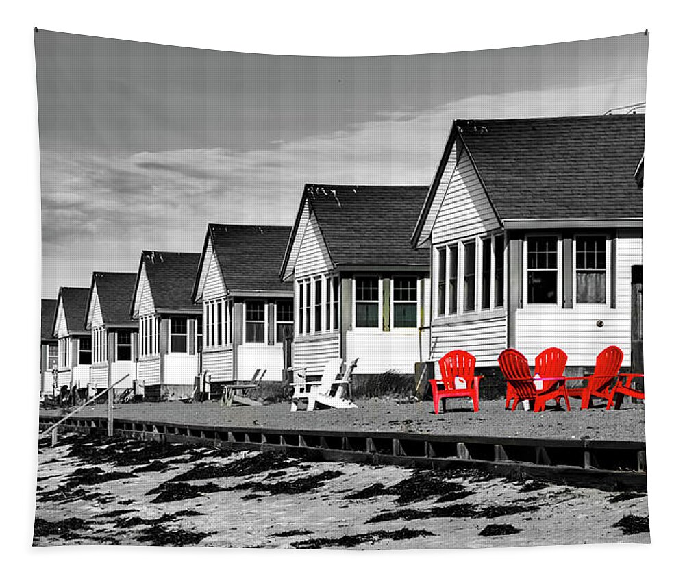 Cape Cod Tapestry featuring the photograph Red Chairs by David Lee