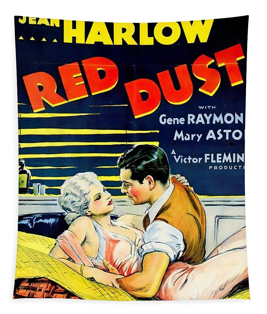 Red Tapestry featuring the mixed media ''Red Dust'', with Clark Gable and Jean Harlow, 1932 -3 by Movie World Posters