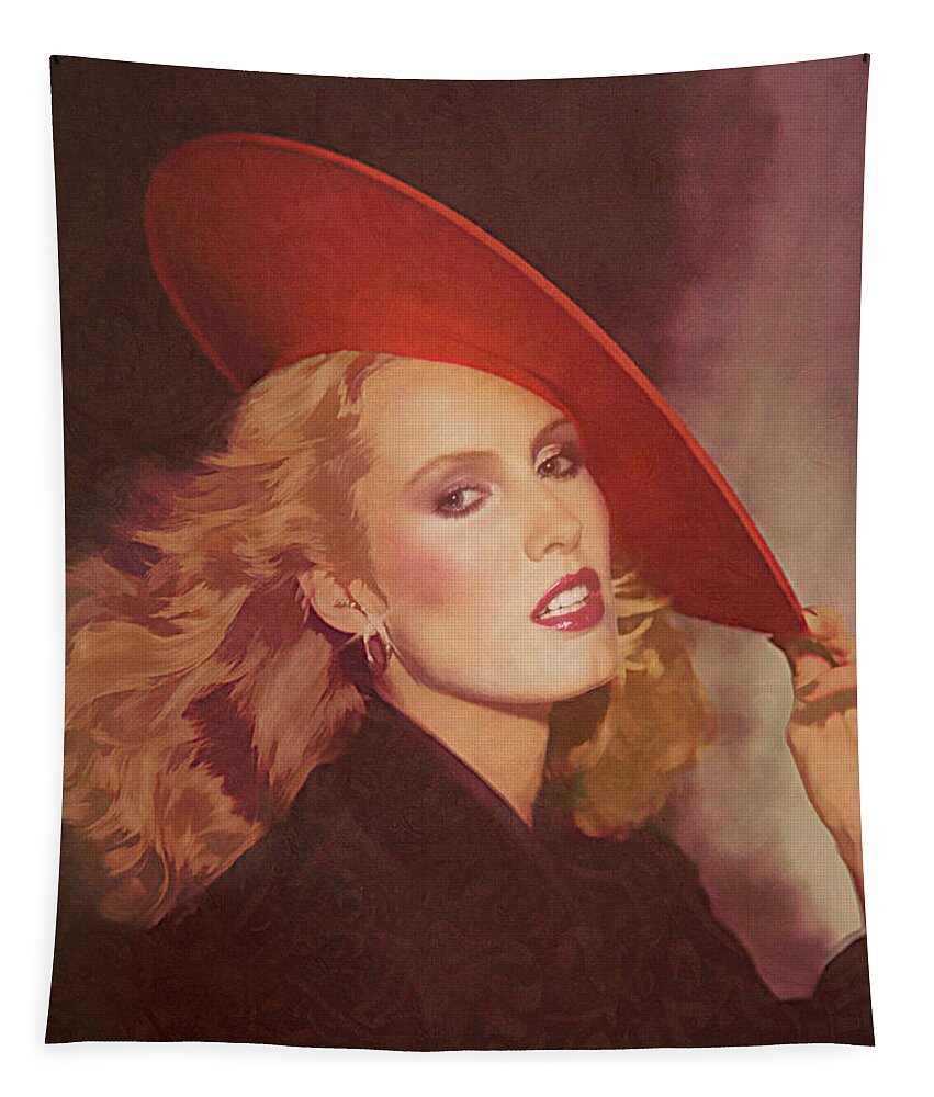 Red Hat Tapestry featuring the photograph Red Hat Artified 1976 by Steve Ladner