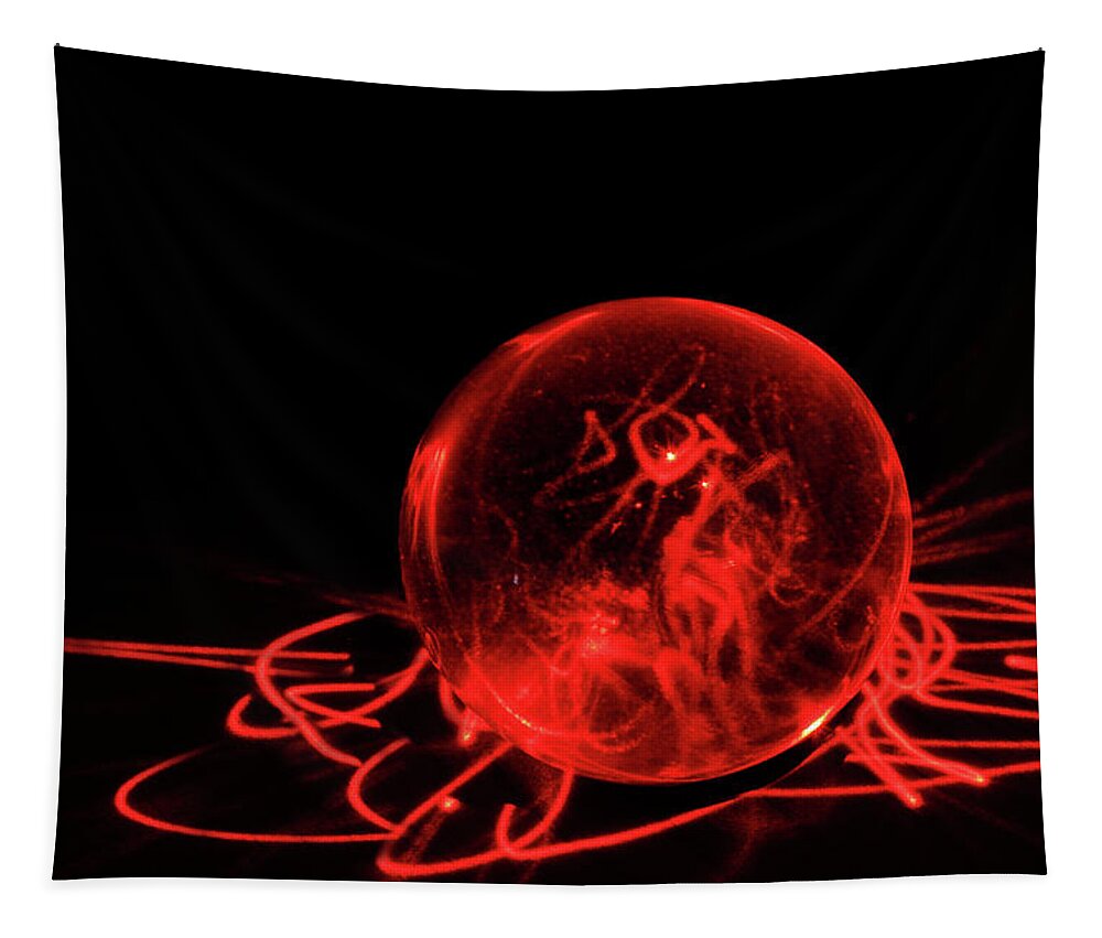 Magic Tapestry featuring the photograph Red on black by Maria Dimitrova