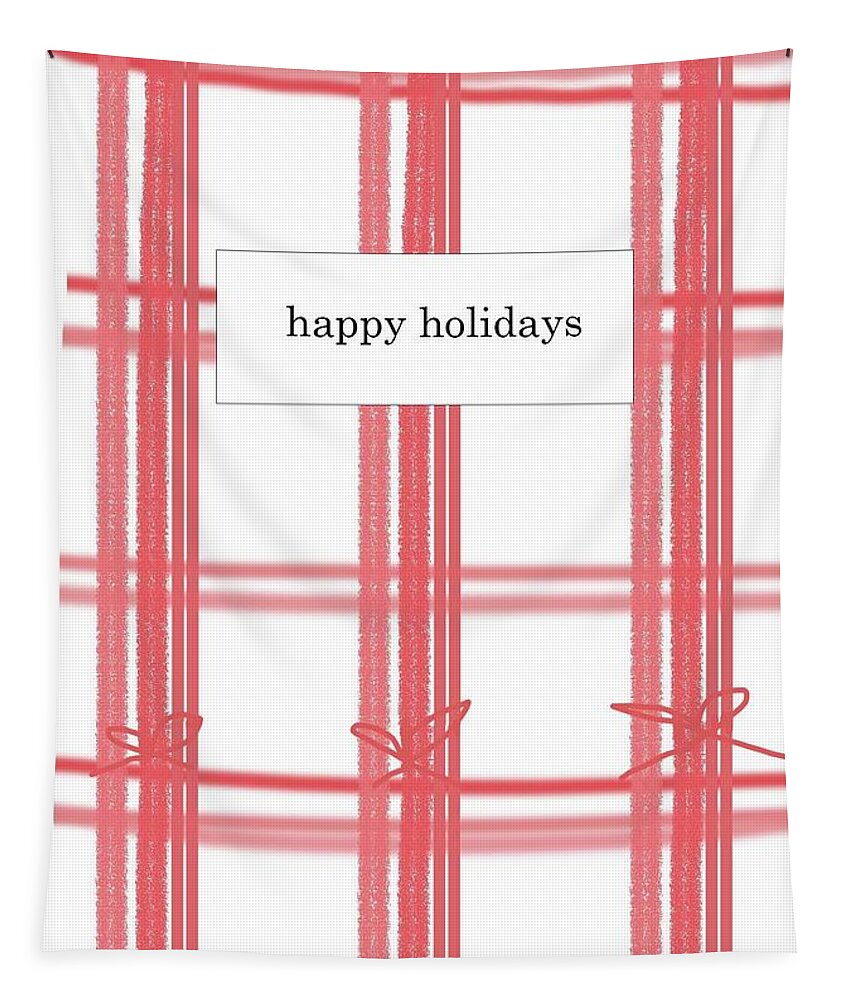 Plaid Tapestry featuring the digital art Red Plaid Holiday by Ashley Rice