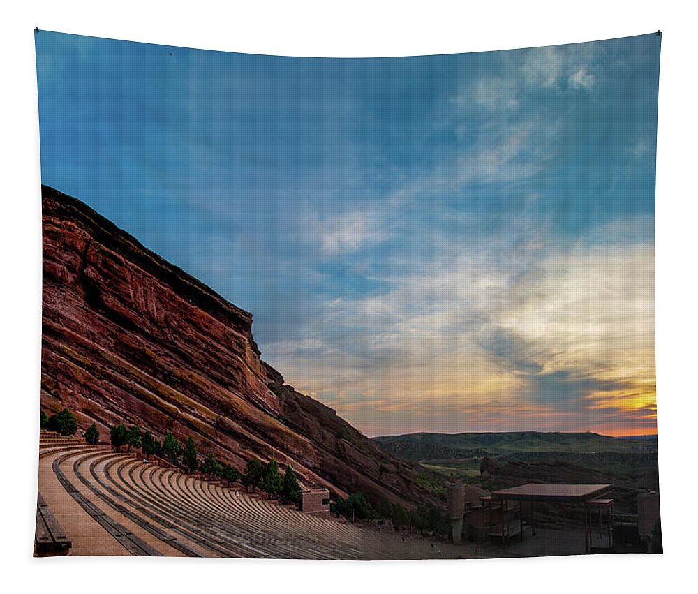 Red Rocks Tapestry featuring the photograph Red Rocks Sunrise by Chuck Rasco Photography