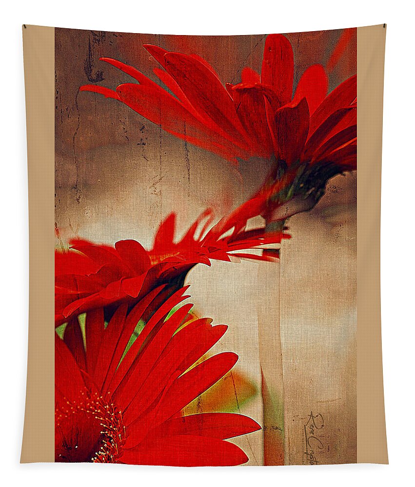 Gerbera Daisies Tapestry featuring the photograph Red Rules by Rene Crystal