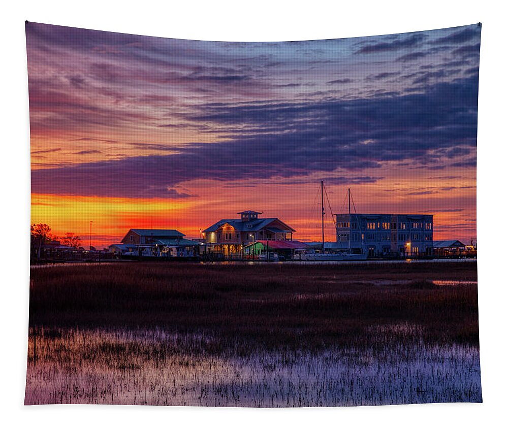 Southport Tapestry featuring the photograph Red sunrise by Nick Noble
