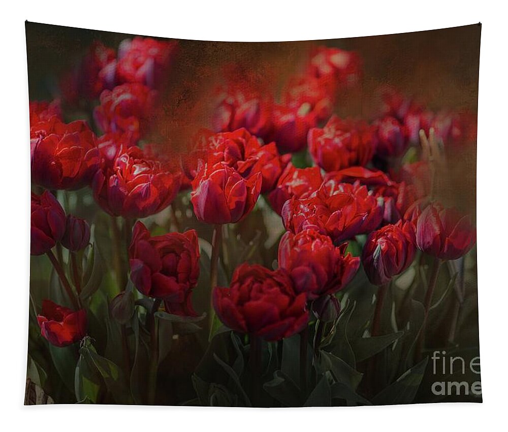 Tulips Tapestry featuring the photograph Red Tulips by Eva Lechner