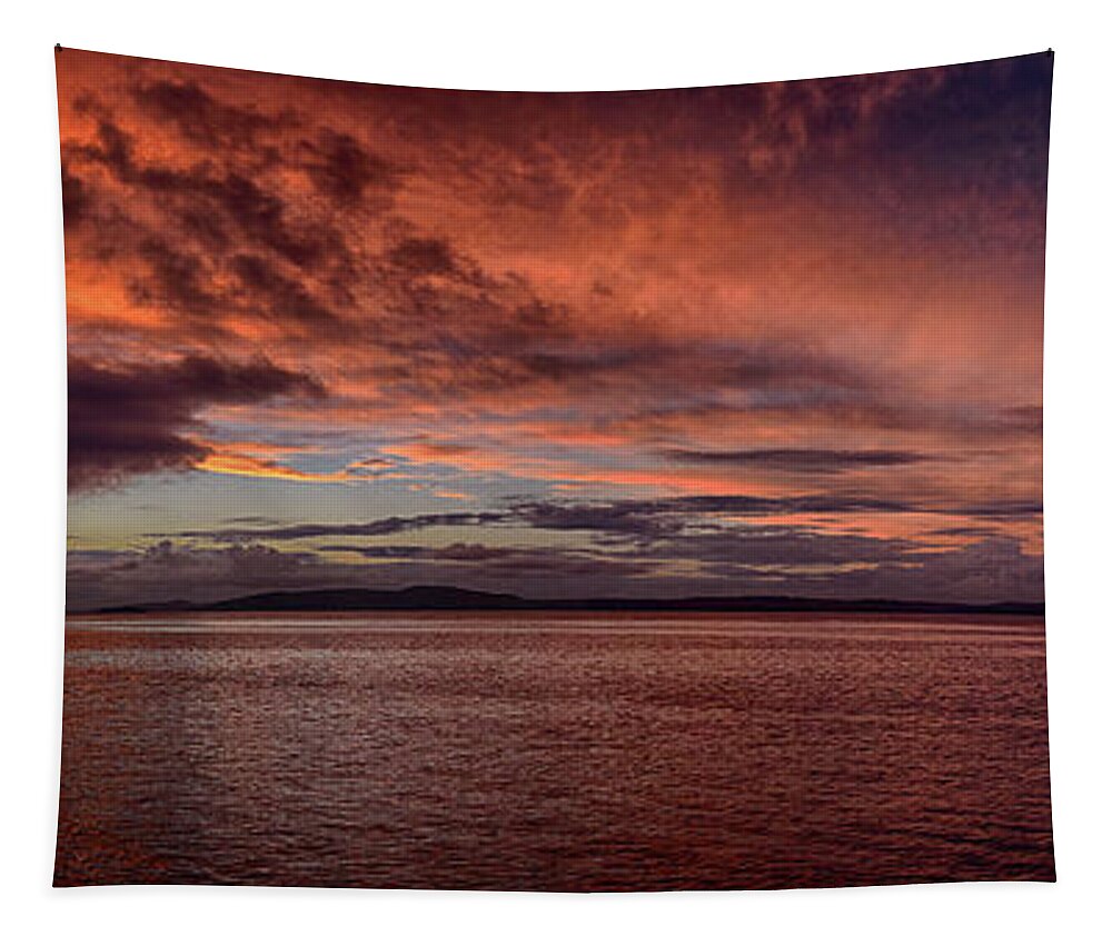 Redpatch Point Tapestry featuring the photograph Redpatch Point sunset panorama by Andrei SKY