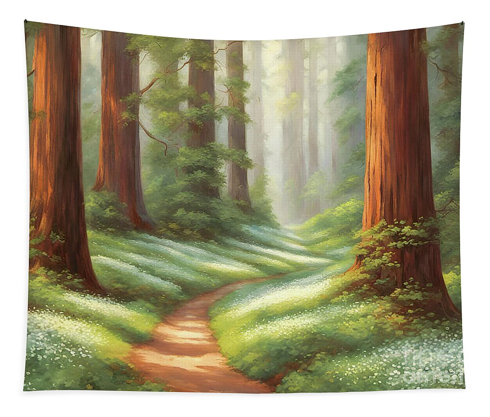 Redwoods Tapestry featuring the photograph Redwood Landscape by Glenn Franco Simmons