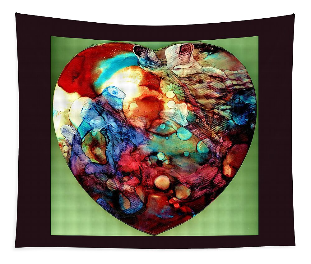 Heart Tapestry featuring the painting Reef Madness by Angela Marinari