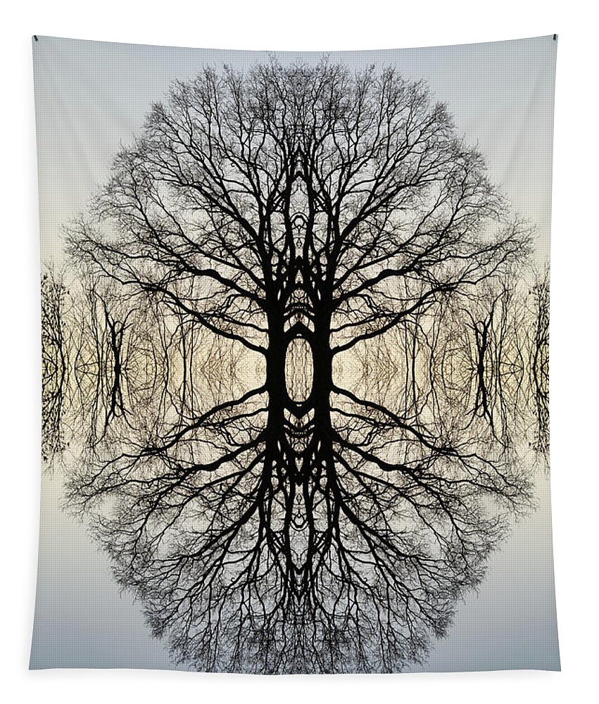 Tree Tapestry featuring the digital art Reflection of a tree 3 by Adriana Mueller