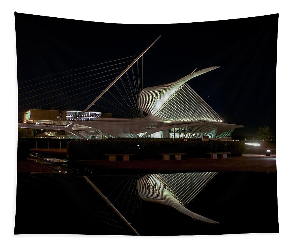 Milwaukee Art Museum Tapestry featuring the photograph Reflections by Deb Beausoleil
