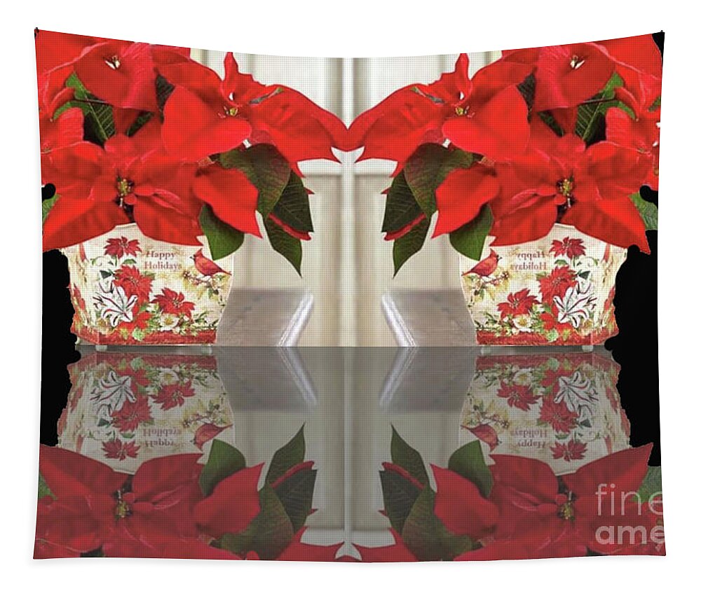 Poinsettas Tapestry featuring the photograph Reflections of Poinsetta by Janette Boyd