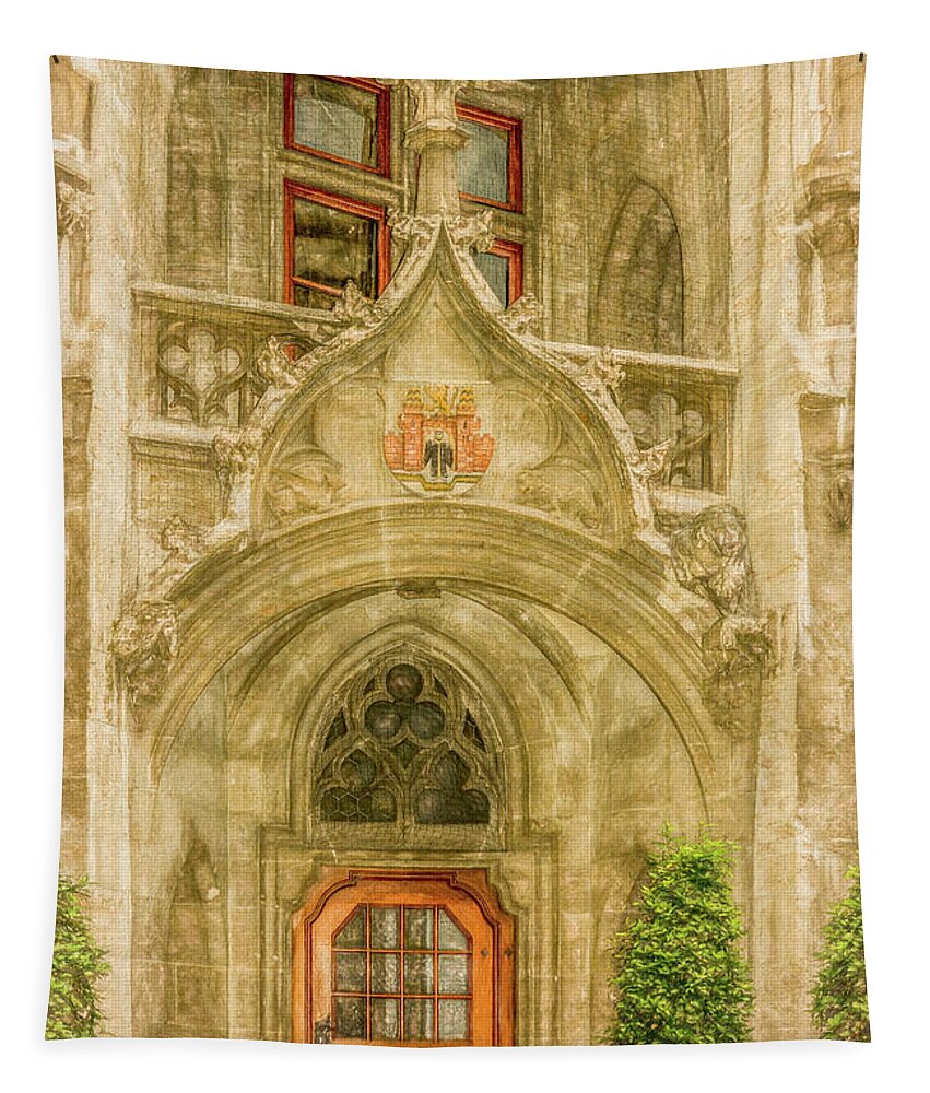 Germany Tapestry featuring the photograph Regal Door, Old Town Munich by Marcy Wielfaert