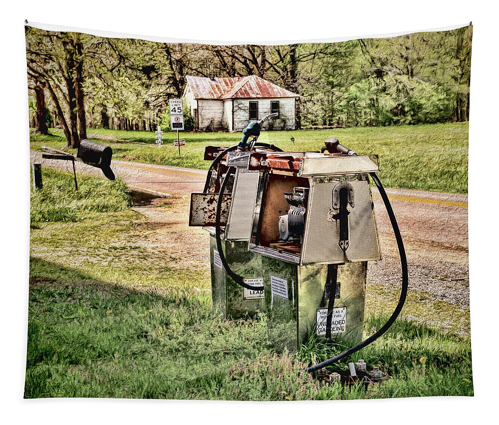 Gas Pump Tapestry featuring the photograph Relics from the Past in Goochland Virginia by Ola Allen