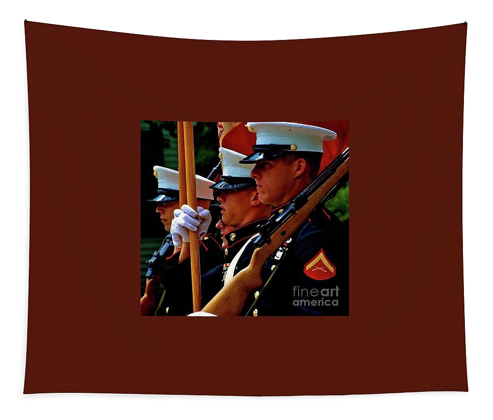 Marines Tapestry featuring the photograph Remembering the Brave by Frank J Casella