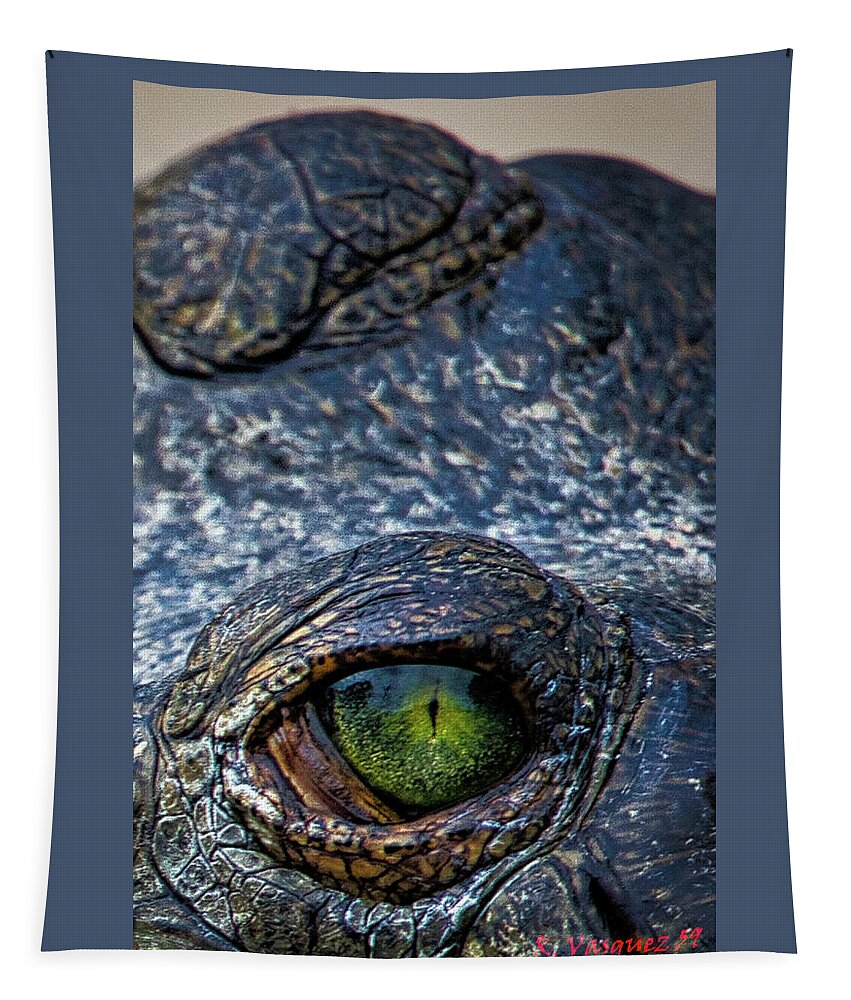 Alligator Tapestry featuring the photograph Reptile Eyes by Rene Vasquez