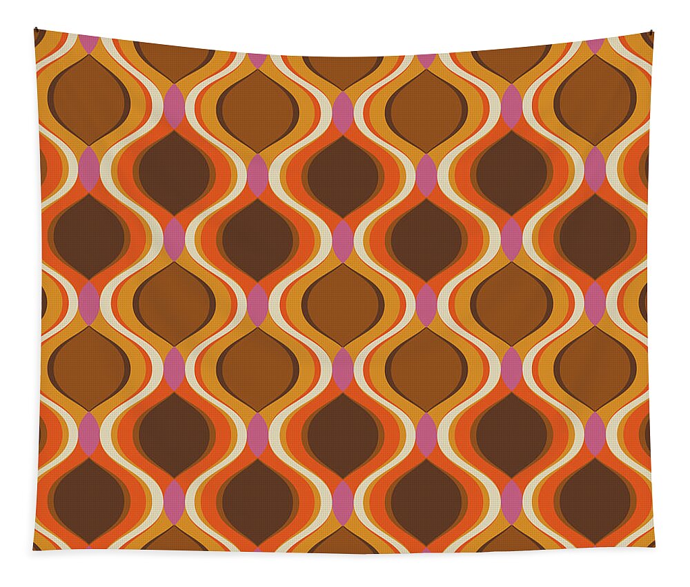 Retro curves seamless pattern. 70s 60s style wallpaper texture Tapestry by  Julien - Fine Art America
