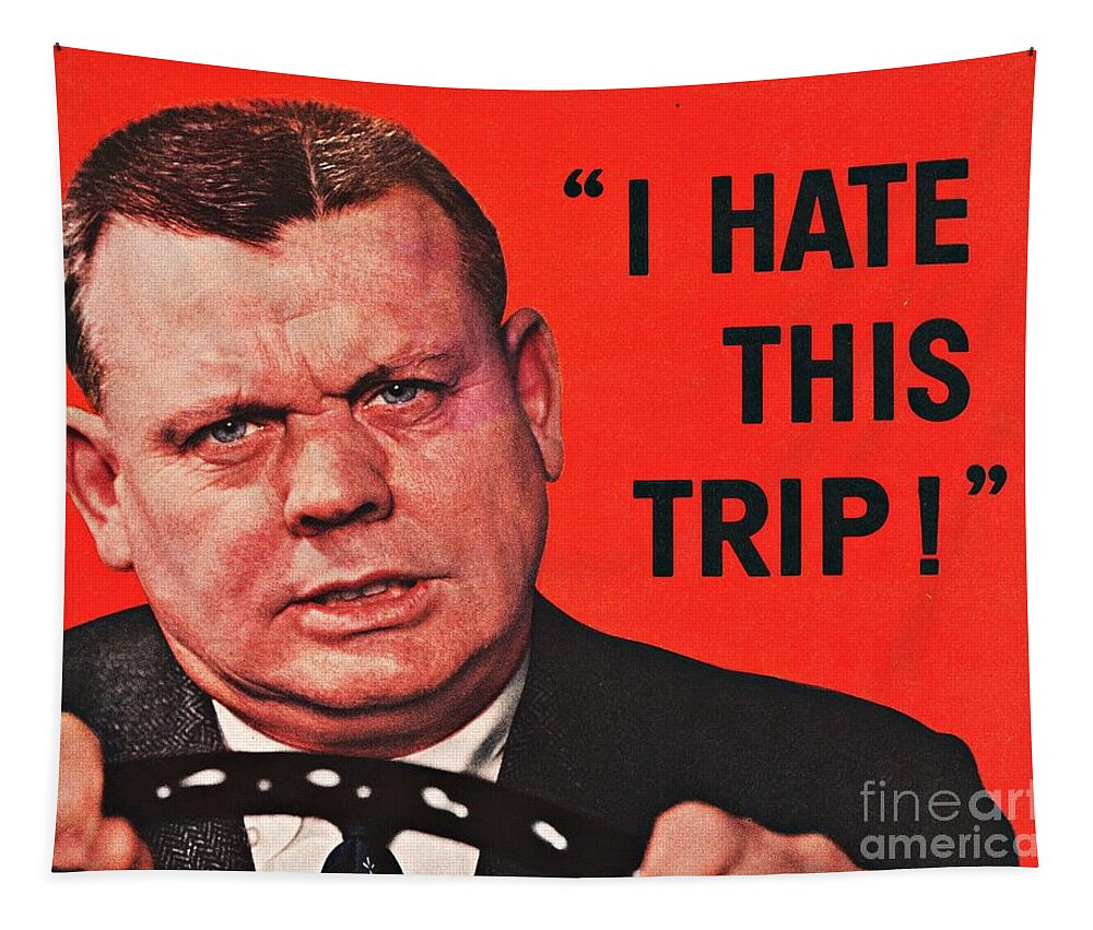 Retro Tapestry featuring the mixed media Retro Driving I Hate This Trip by Sally Edelstein