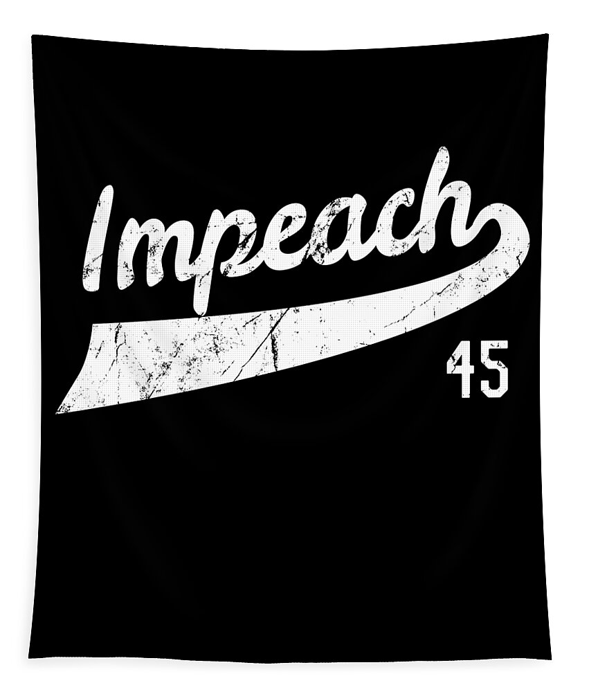 Funny Tapestry featuring the digital art Retro Impeach Trump 45 Jersey Anti-Trump by Flippin Sweet Gear