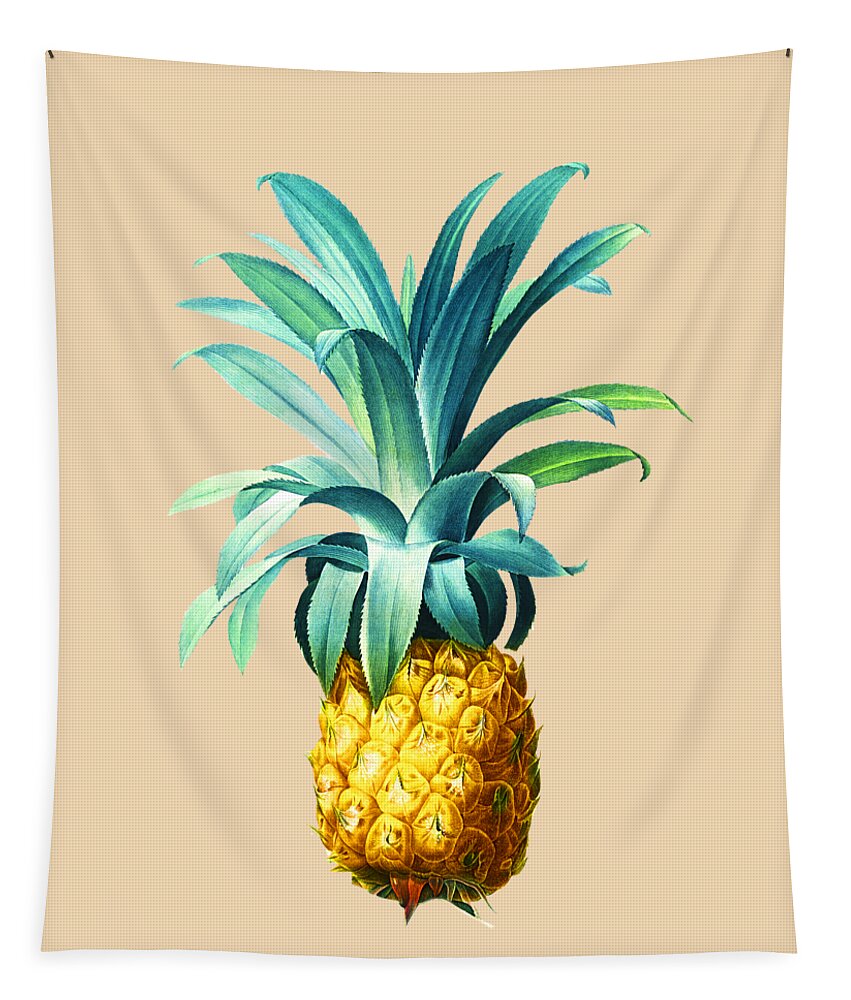 Pineapple Tapestry featuring the drawing Retro Pineapple by Delphimages Photo Creations
