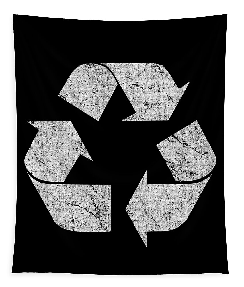 Funny Tapestry featuring the digital art Retro Recycle Logo by Flippin Sweet Gear