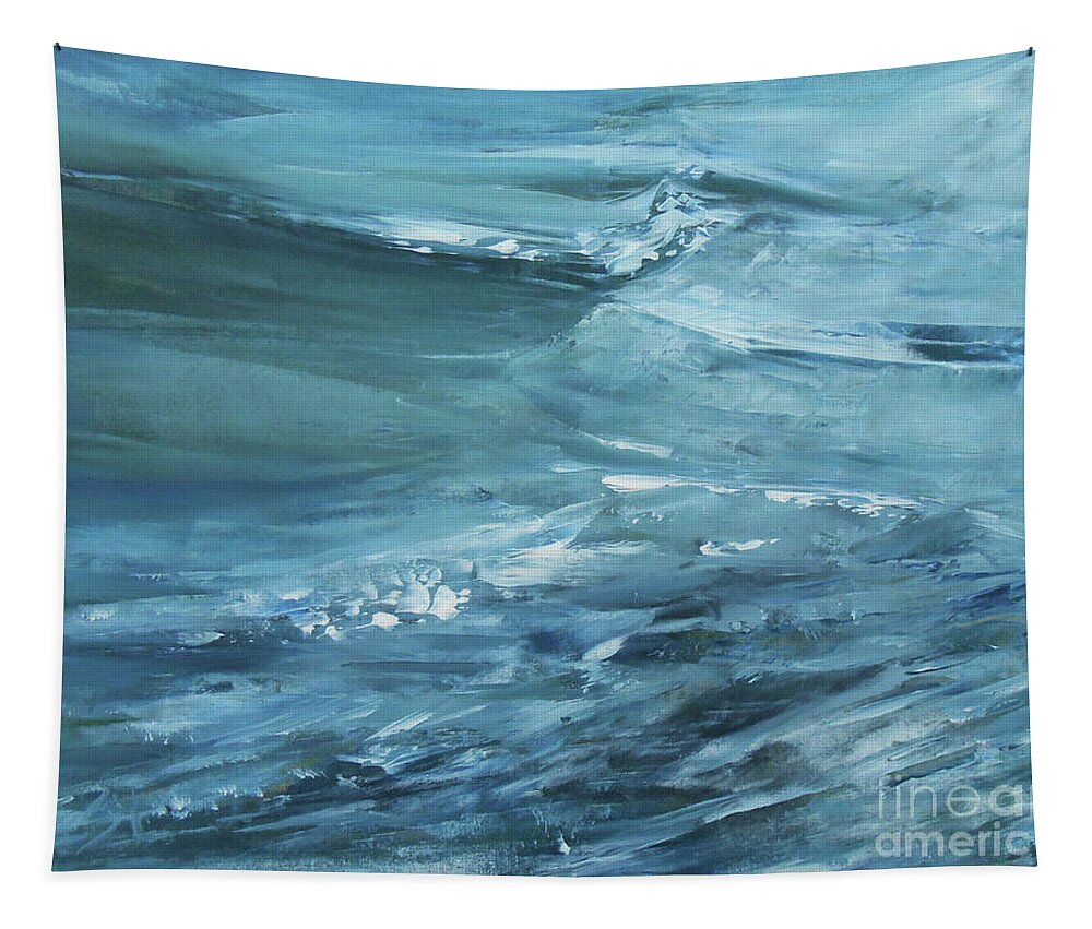 Abstract Tapestry featuring the painting Rhythm Of The Waves by Jane See