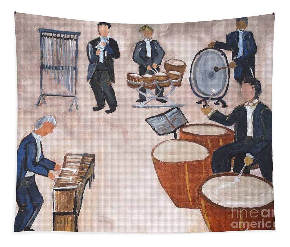 Rhythm Tapestry featuring the painting Rhythm Section by Jennylynd James