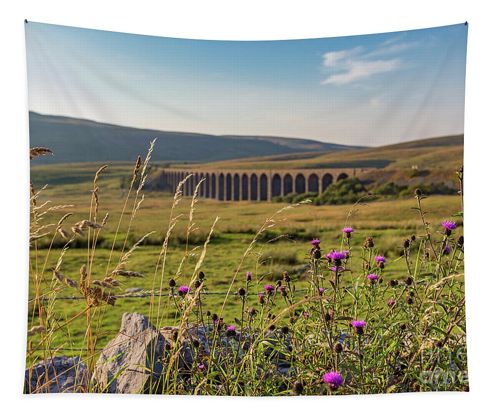 England Tapestry featuring the photograph Ribblehead Viaduct by Tom Holmes Photography