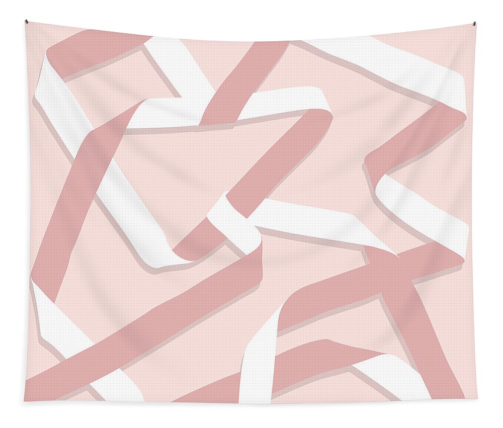 Nikita Coulombe Tapestry featuring the painting Ribbon 12 in blush by Nikita Coulombe