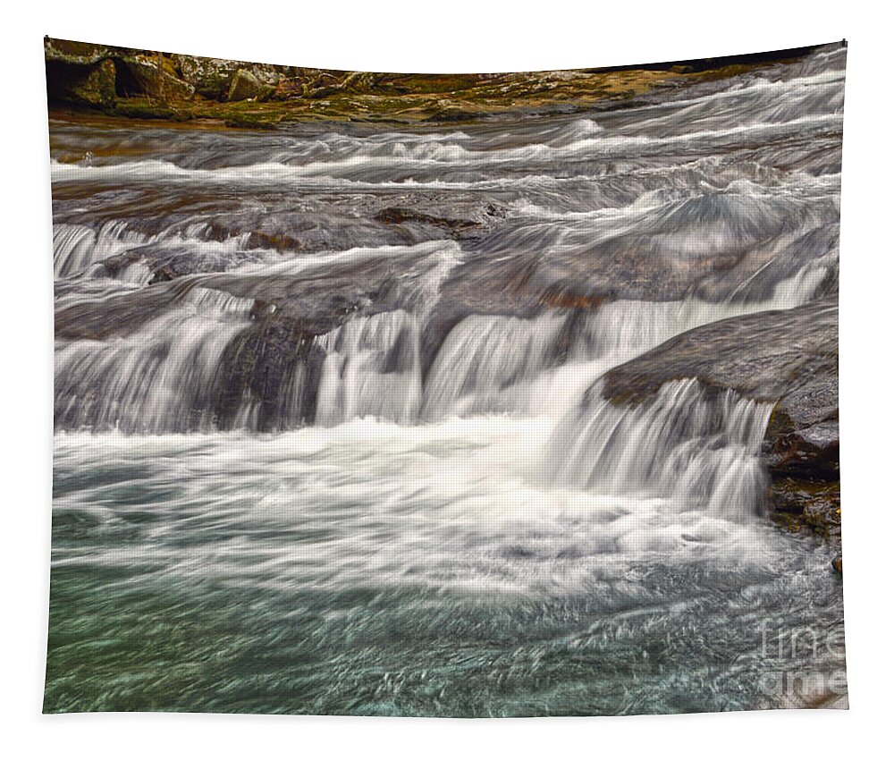 Landscape Tapestry featuring the photograph Richland Creek Rapids by Phil Perkins