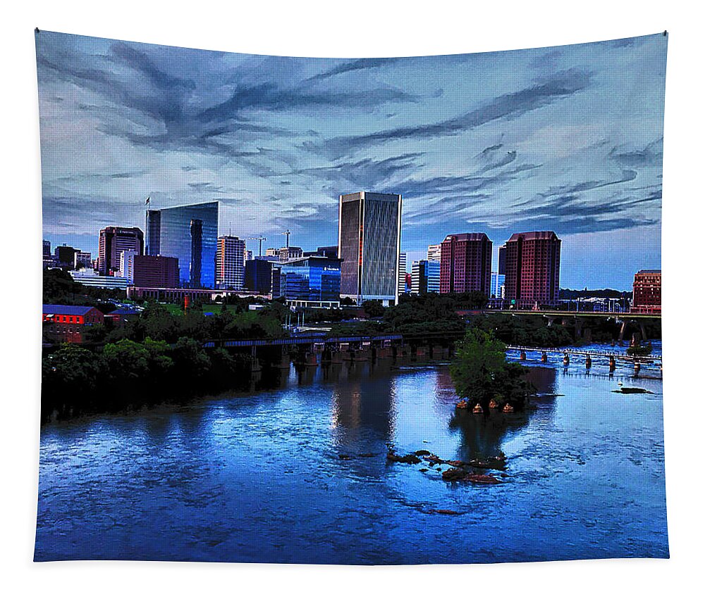  Tapestry featuring the photograph Richmond before nightfall by Stephen Dorton