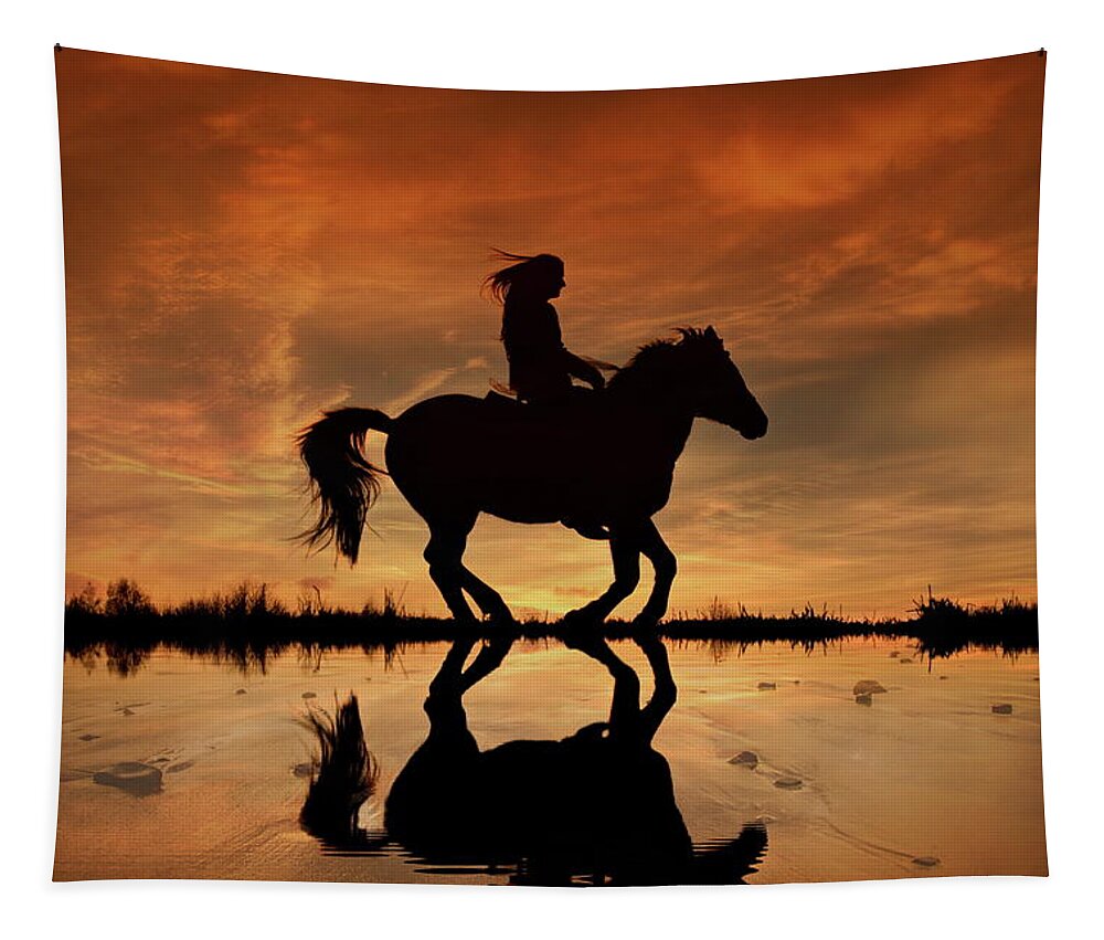 Horseback Riding Tapestry featuring the photograph Ride the Open Country by Andrea Kollo