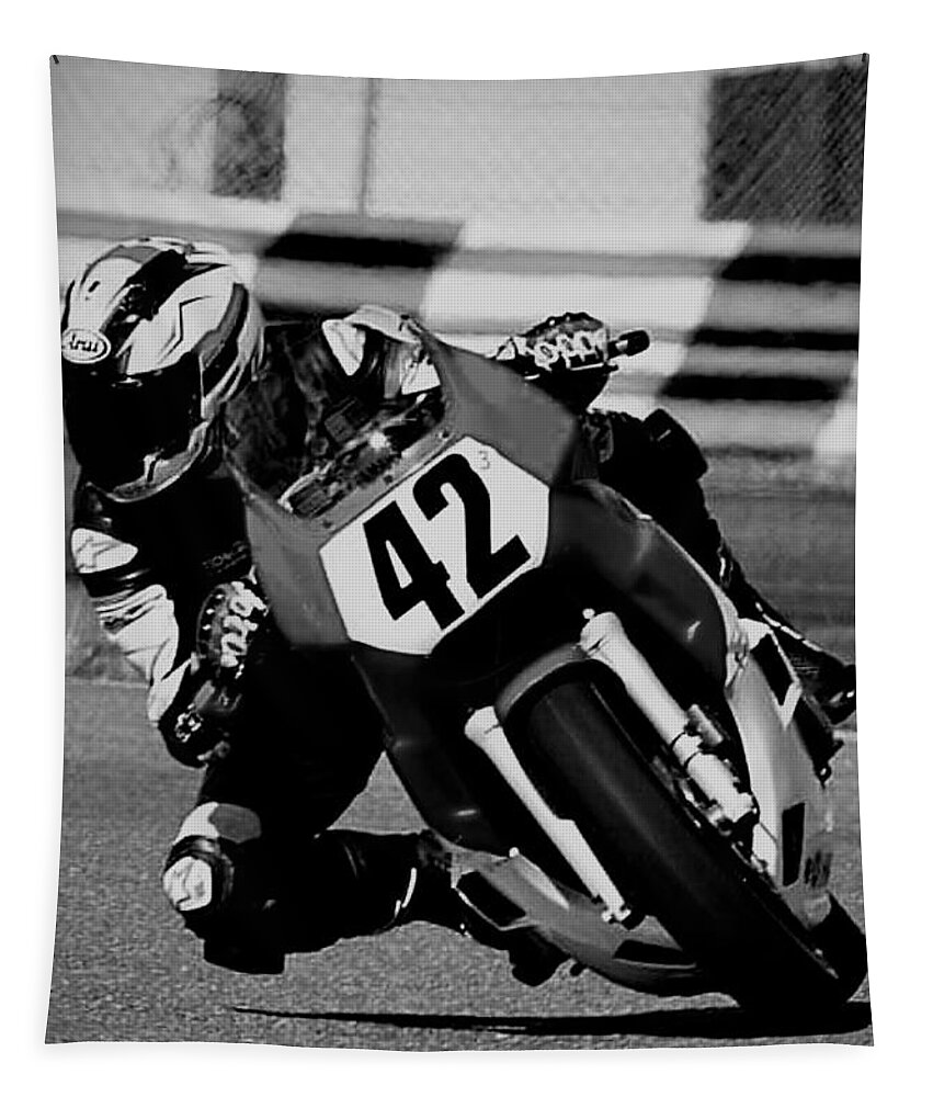 Motorcycles Tapestry featuring the photograph Riding into History by John Anderson