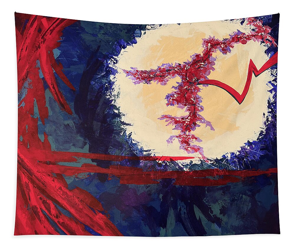 Abstract Tapestry featuring the painting Rift by Tes Scholtz