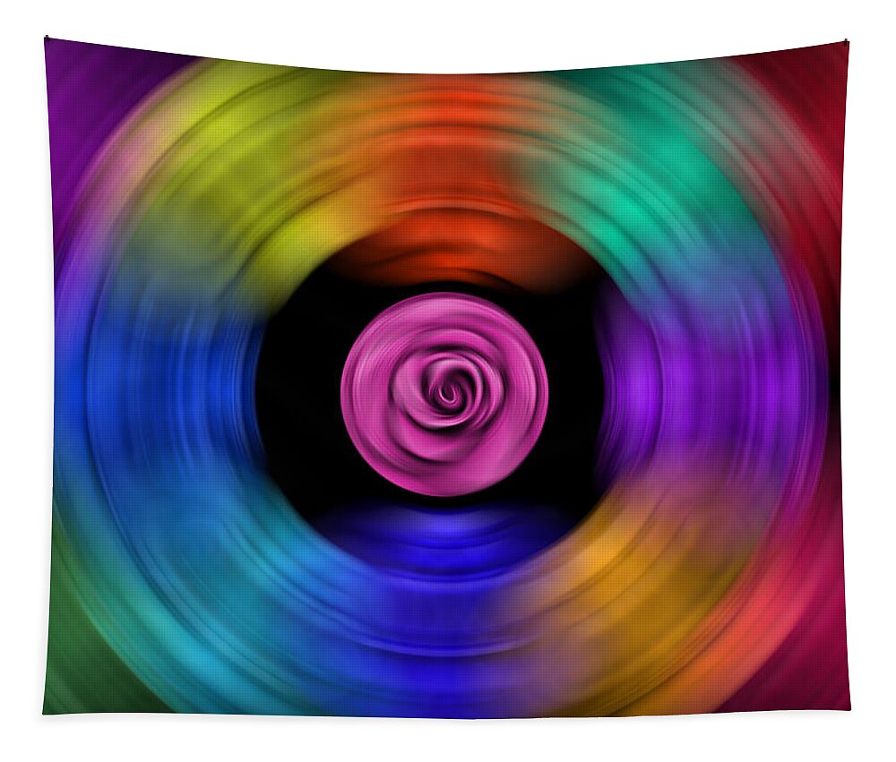 Abstract Tapestry featuring the digital art Ring Around the Rose - Abstract by Ronald Mills
