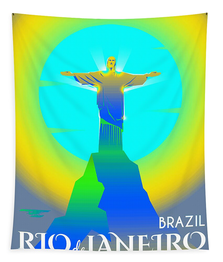 Oil On Canvas Tapestry featuring the digital art Rio De Janeiro by Celestial Images
