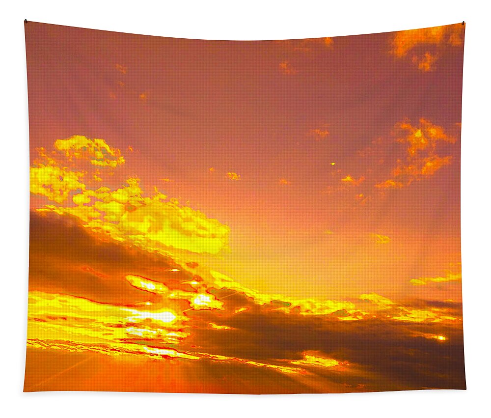 Flowijng Lave In The Sky Tapestry featuring the photograph River Of Gold by Trevor A Smith