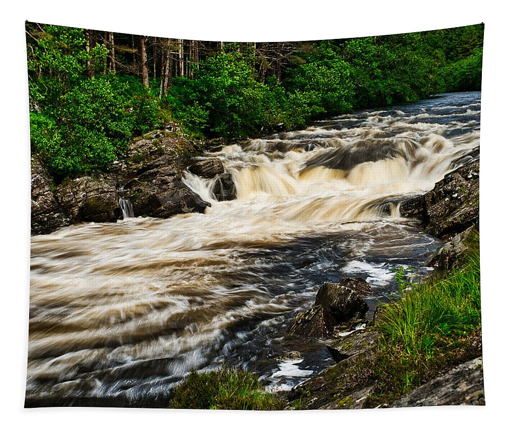 Scotland Tapestry featuring the photograph River Orchy Rapids #2 - Scotland by Stuart Litoff