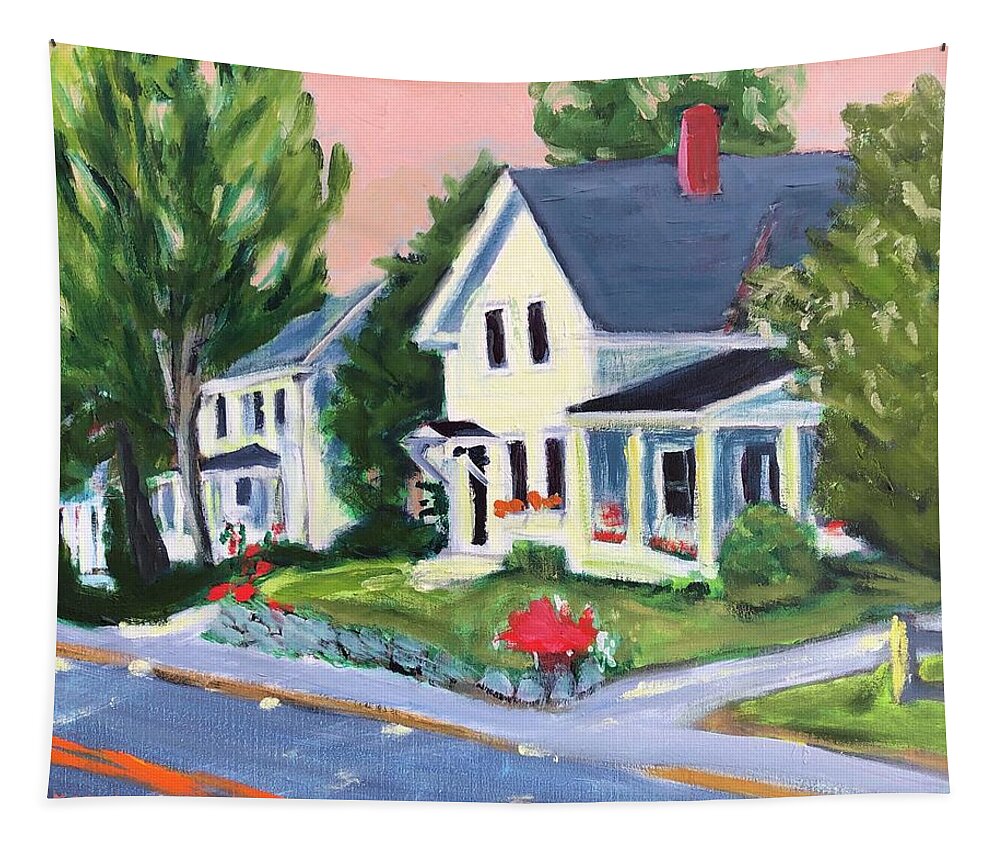 New Boston Tapestry featuring the painting River Road by Cyndie Katz