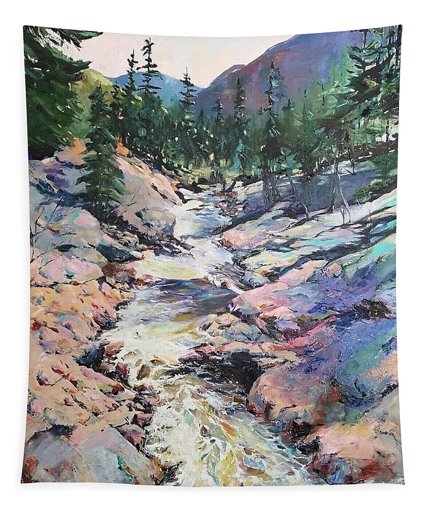 Water Tapestry featuring the painting River by Sheila Romard