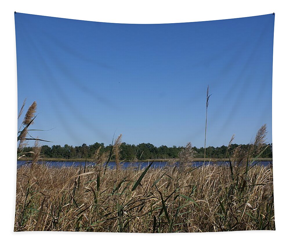  Tapestry featuring the photograph River View by Heather E Harman