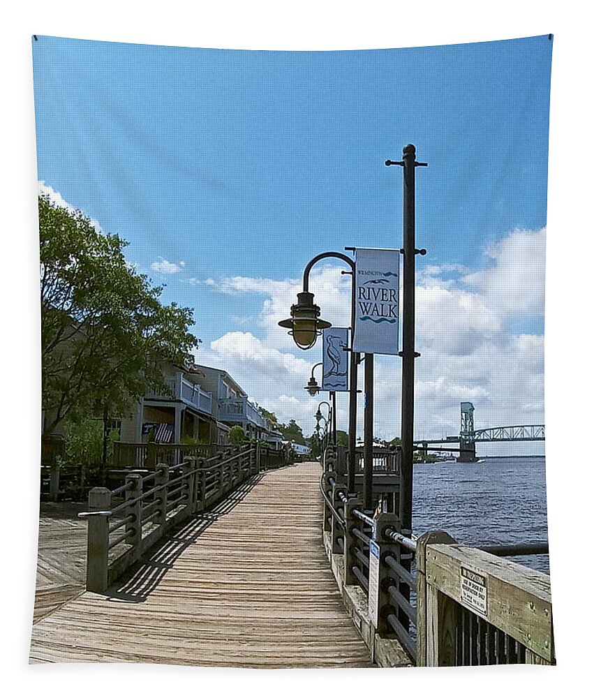 River Walk Tapestry featuring the photograph Riverwalk Looking South by Heather E Harman