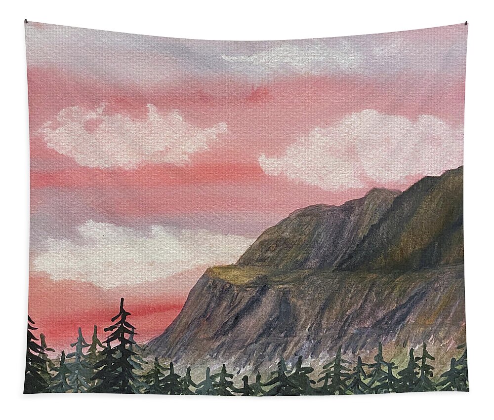 Banff Tapestry featuring the painting Road to Ice Field Parkway by Lisa Neuman