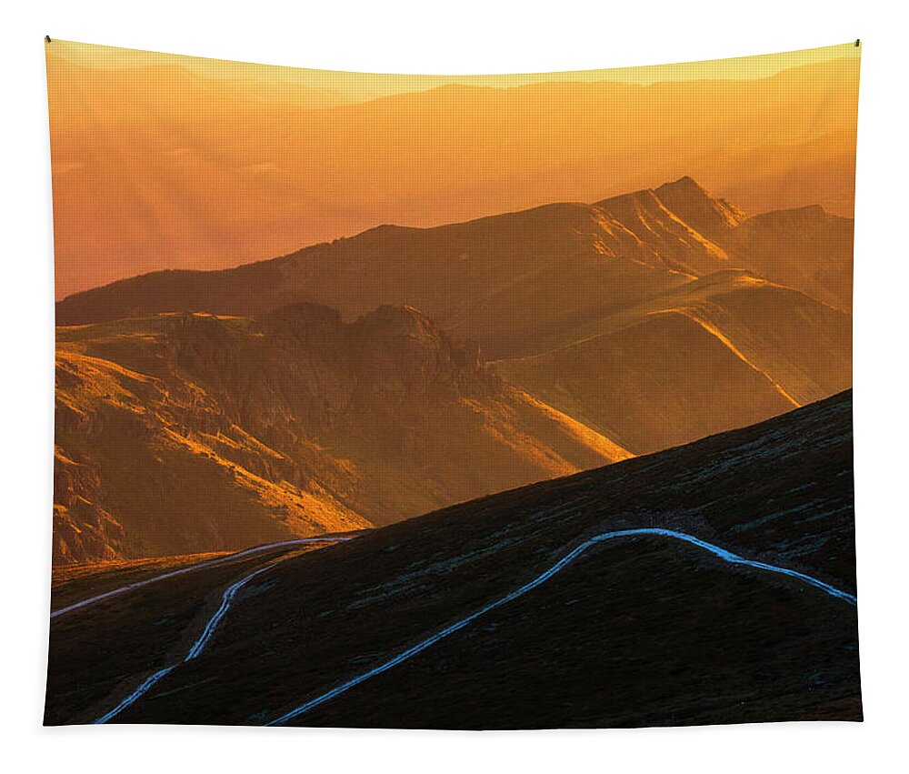 Balkan Mountains Tapestry featuring the photograph Road To Middle Earth by Evgeni Dinev