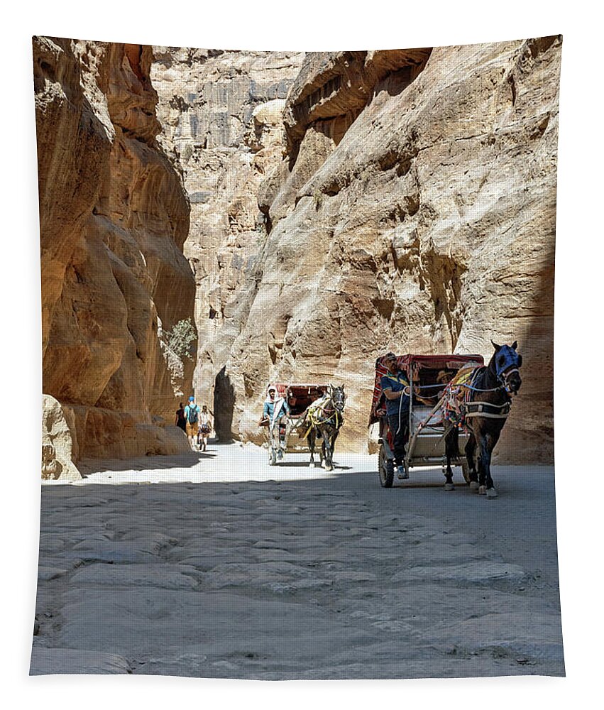Street Tapestry featuring the photograph Road to Petra by Tom Watkins PVminer pixs