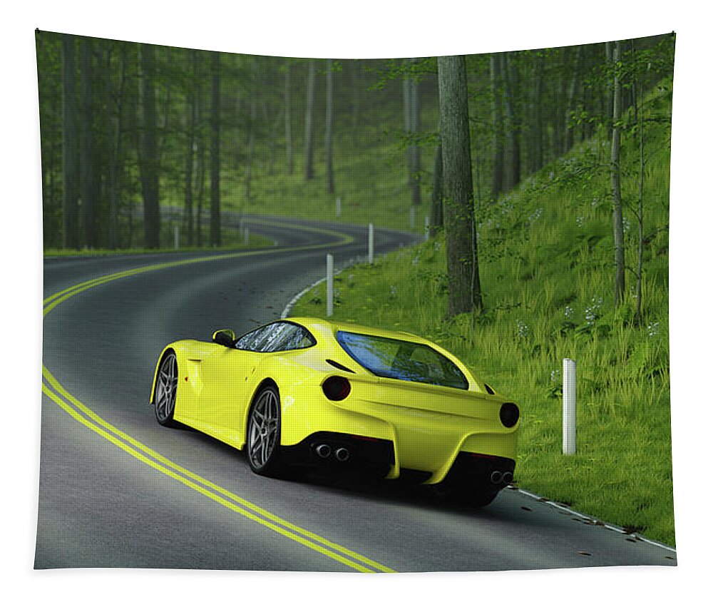 Road Trip Tapestry featuring the digital art Road Trip by Ian Good